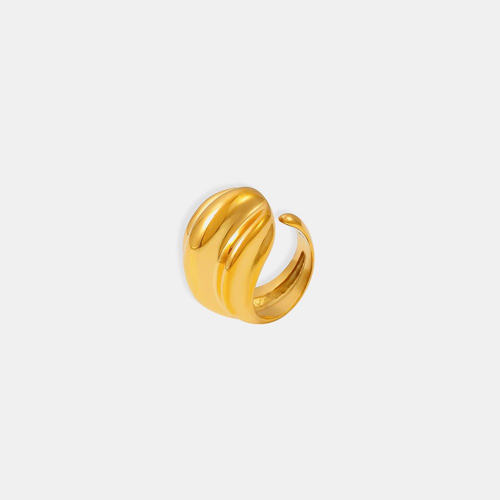 18K Gold - Plated Titanium Steel Open Ring - Loulou Boutique