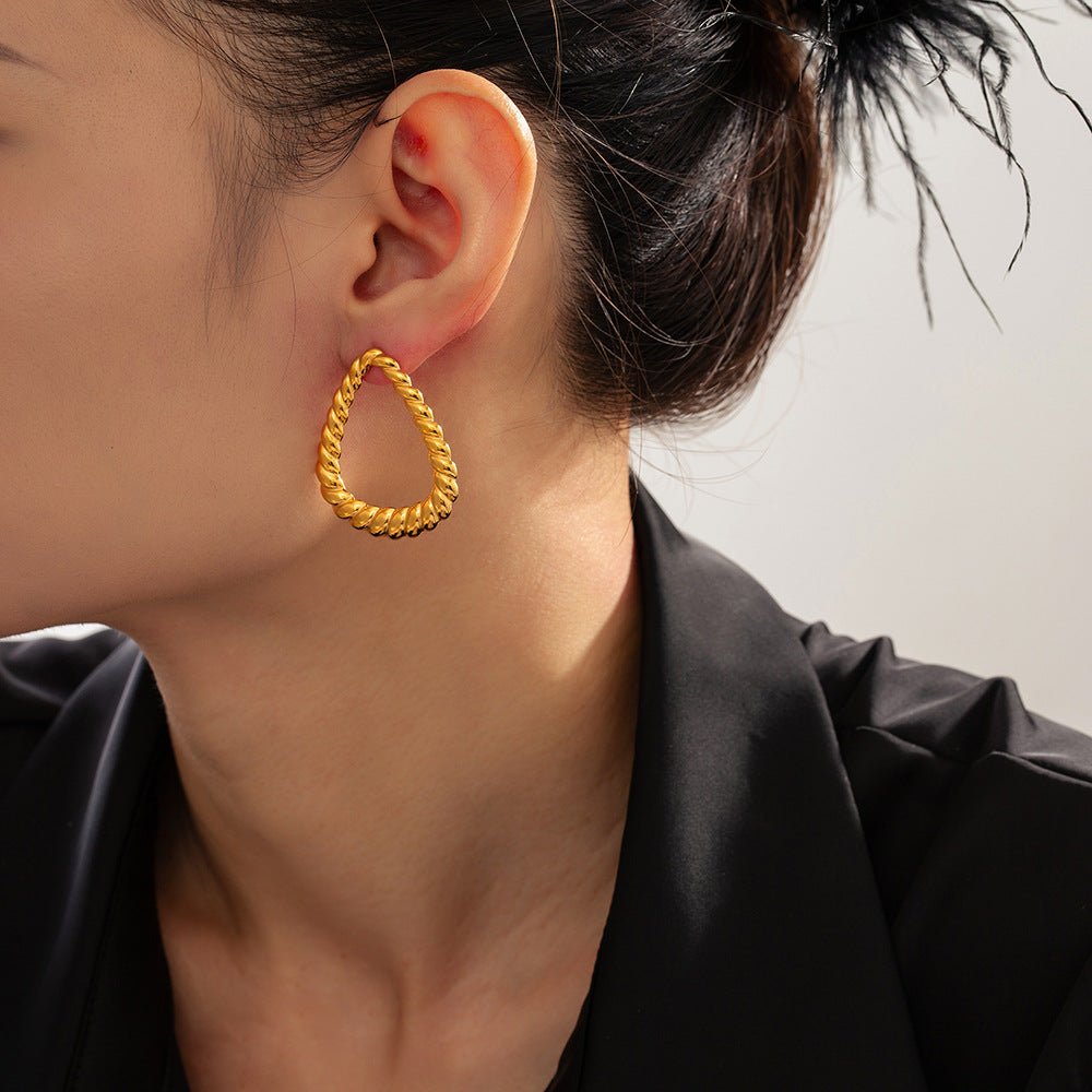 18K Gold - Plated Twisted Earrings - Loulou Boutique