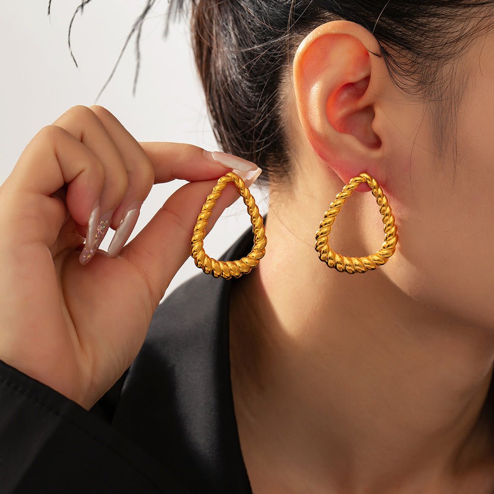 18K Gold - Plated Twisted Earrings - Loulou Boutique