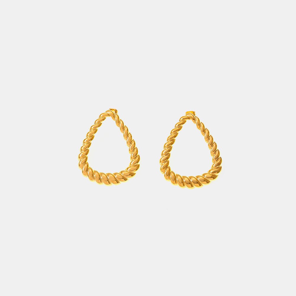 18K Gold - Plated Twisted Earrings - Loulou Boutique