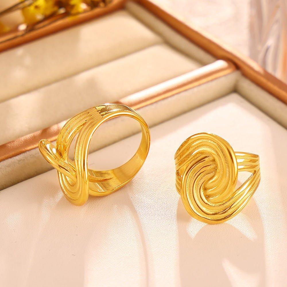 18K Gold - Plated Twisted Ring - Loulou Boutique