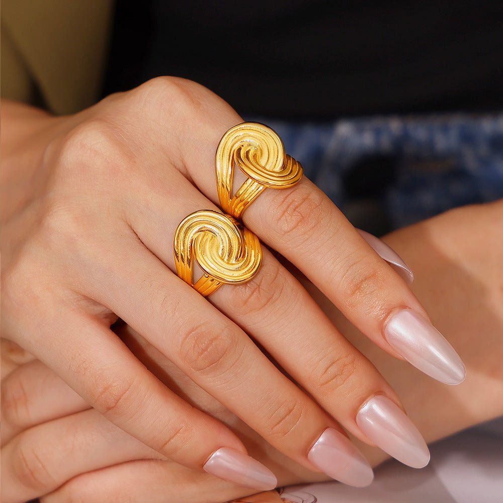 18K Gold - Plated Twisted Ring - Loulou Boutique