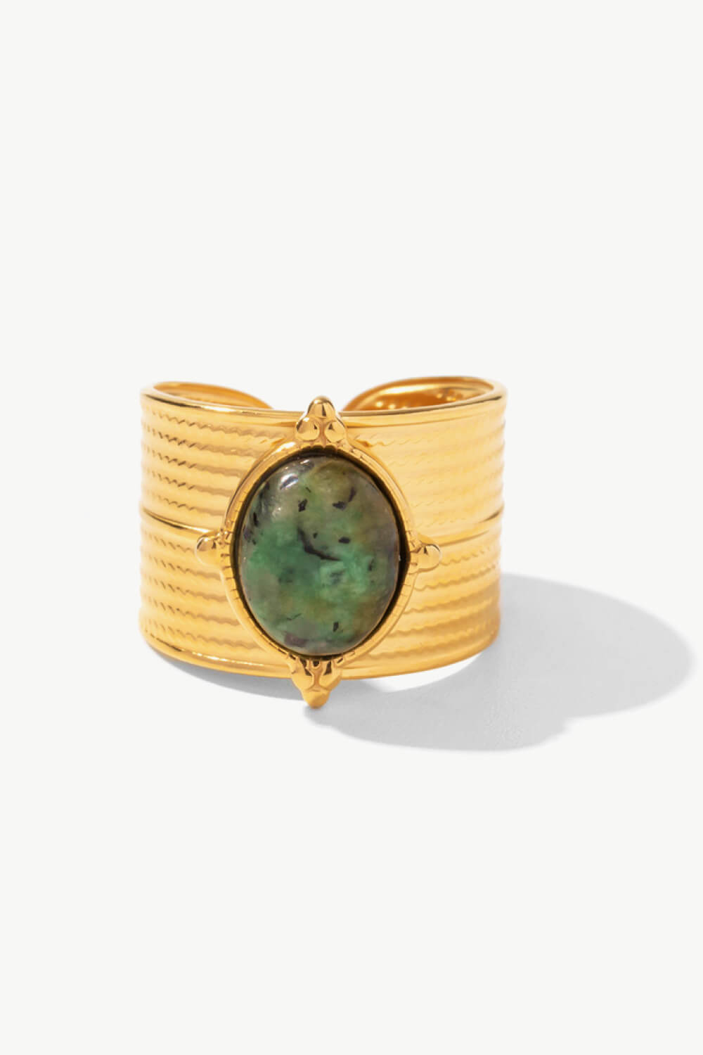 18K Gold-Plated Wide Open Ring - Loulou Boutique