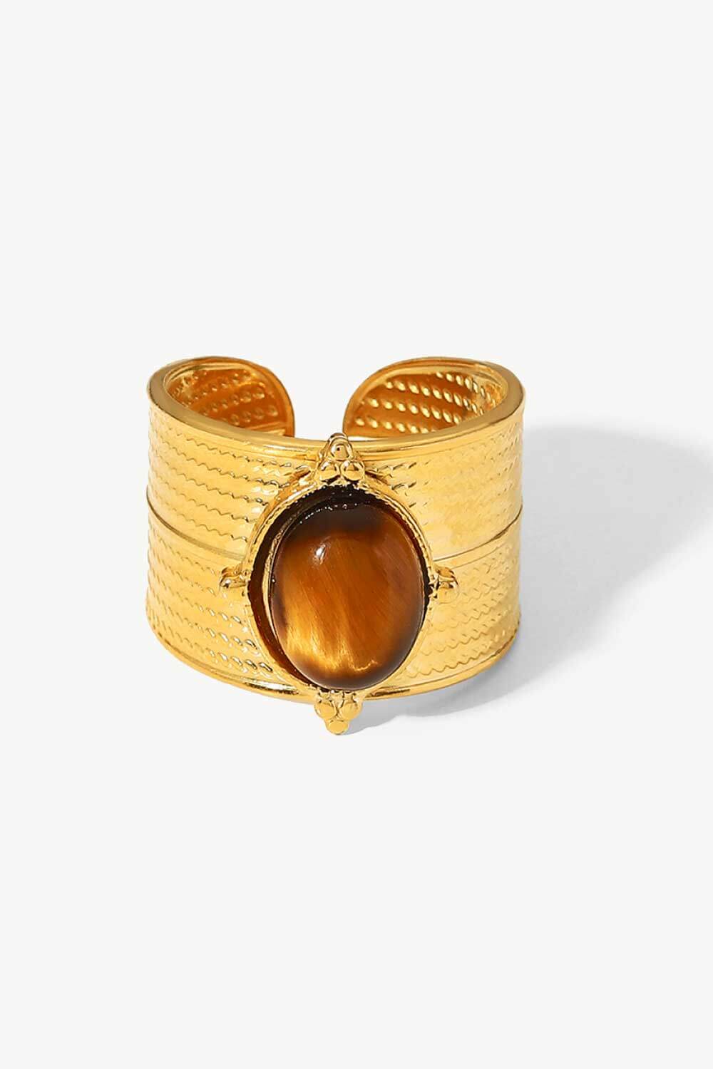 18K Gold-Plated Wide Open Ring - Loulou Boutique