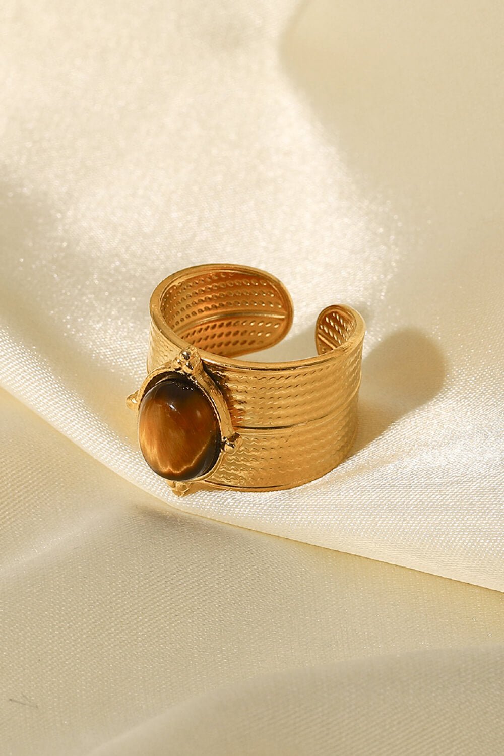 18K Gold-Plated Wide Open Ring - Loulou Boutique