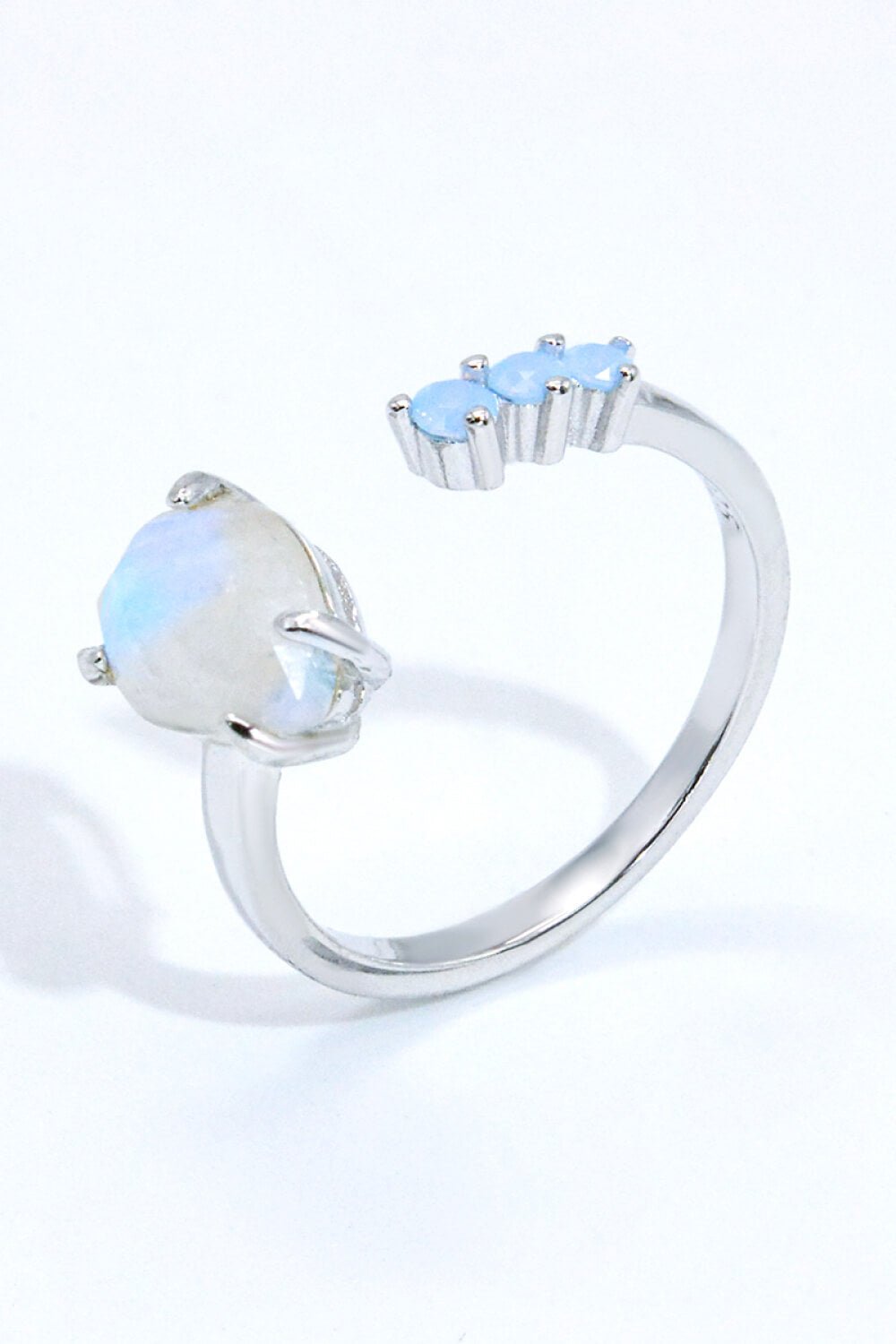 18K Rose Gold-Plated Moonstone Open Ring - Loulou Boutique