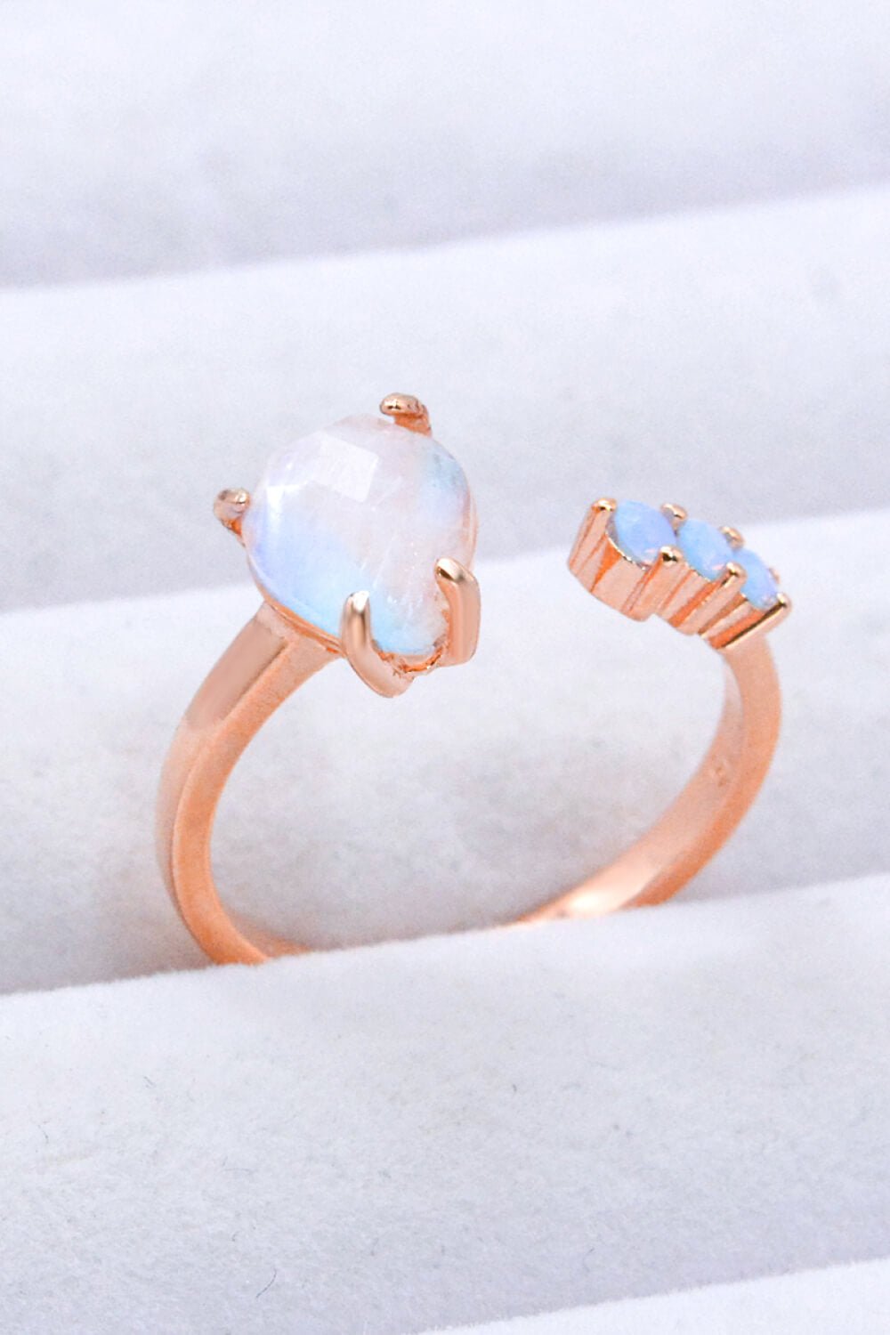 18K Rose Gold-Plated Moonstone Open Ring - Loulou Boutique