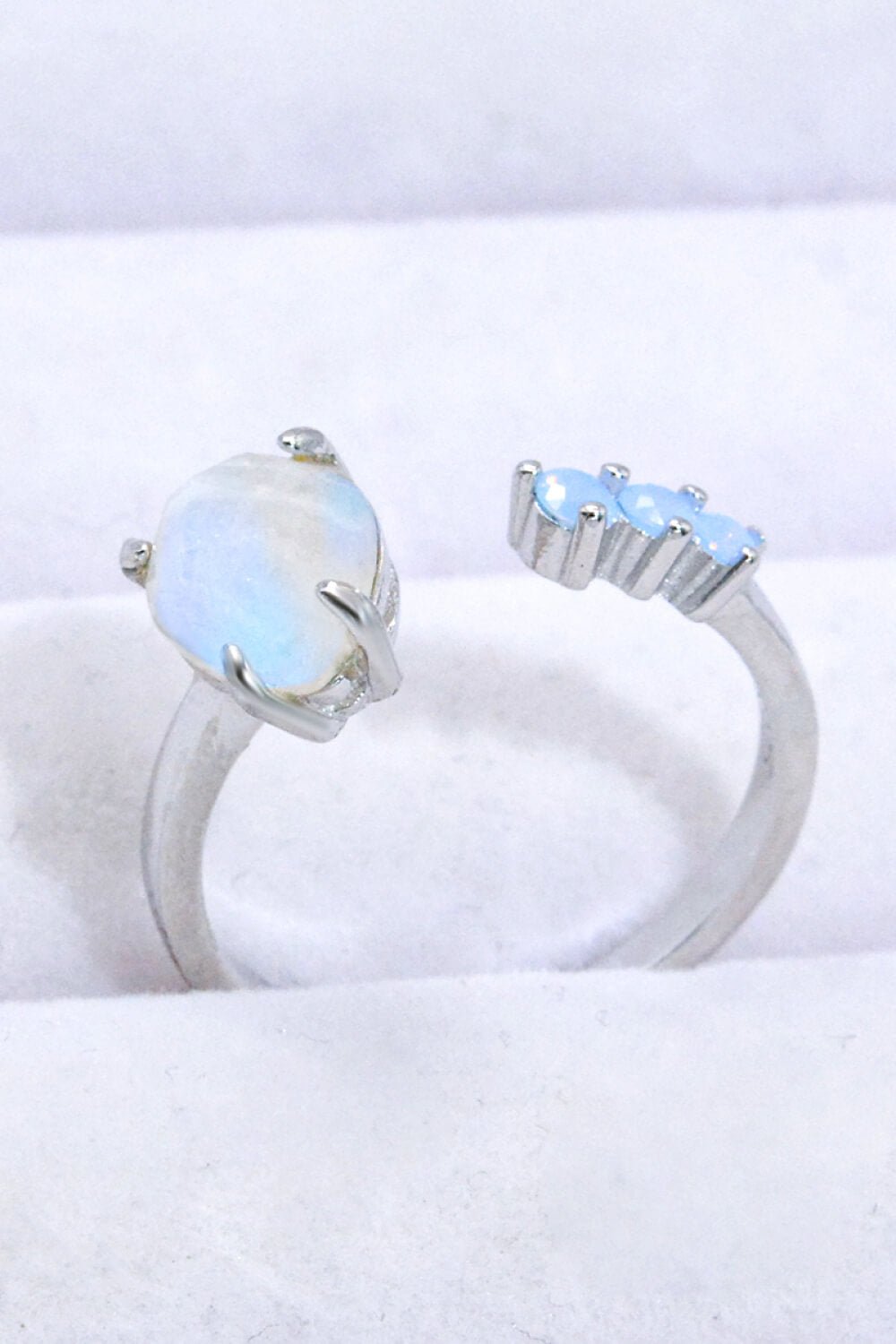 18K Rose Gold-Plated Moonstone Open Ring - Loulou Boutique