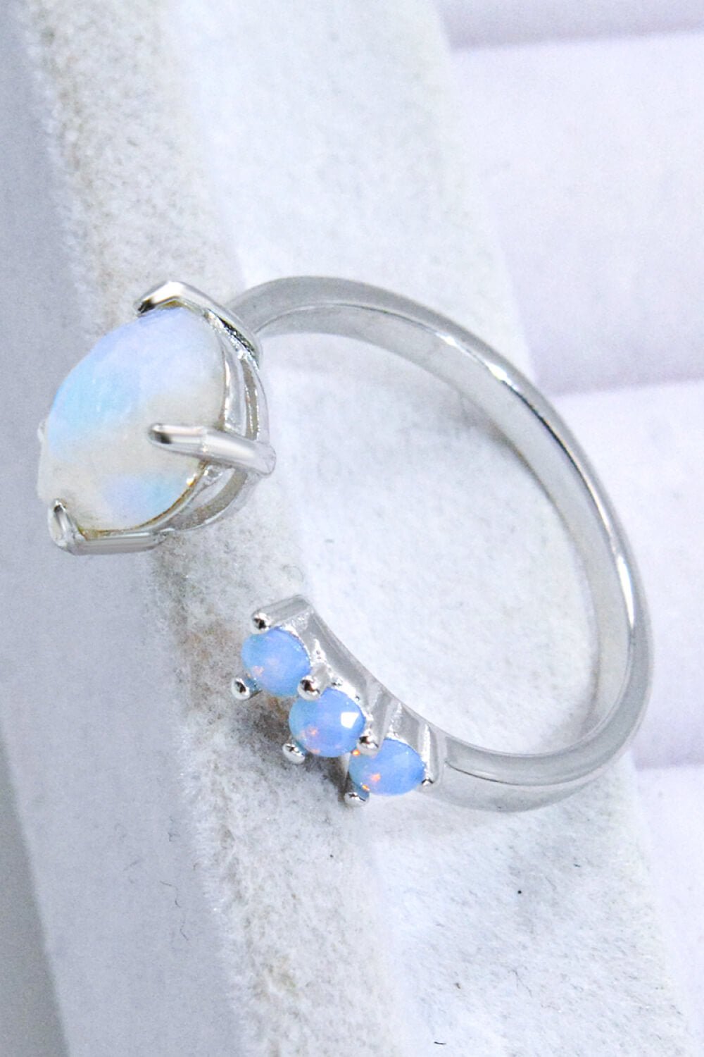 18K Rose Gold-Plated Moonstone Open Ring - Loulou Boutique