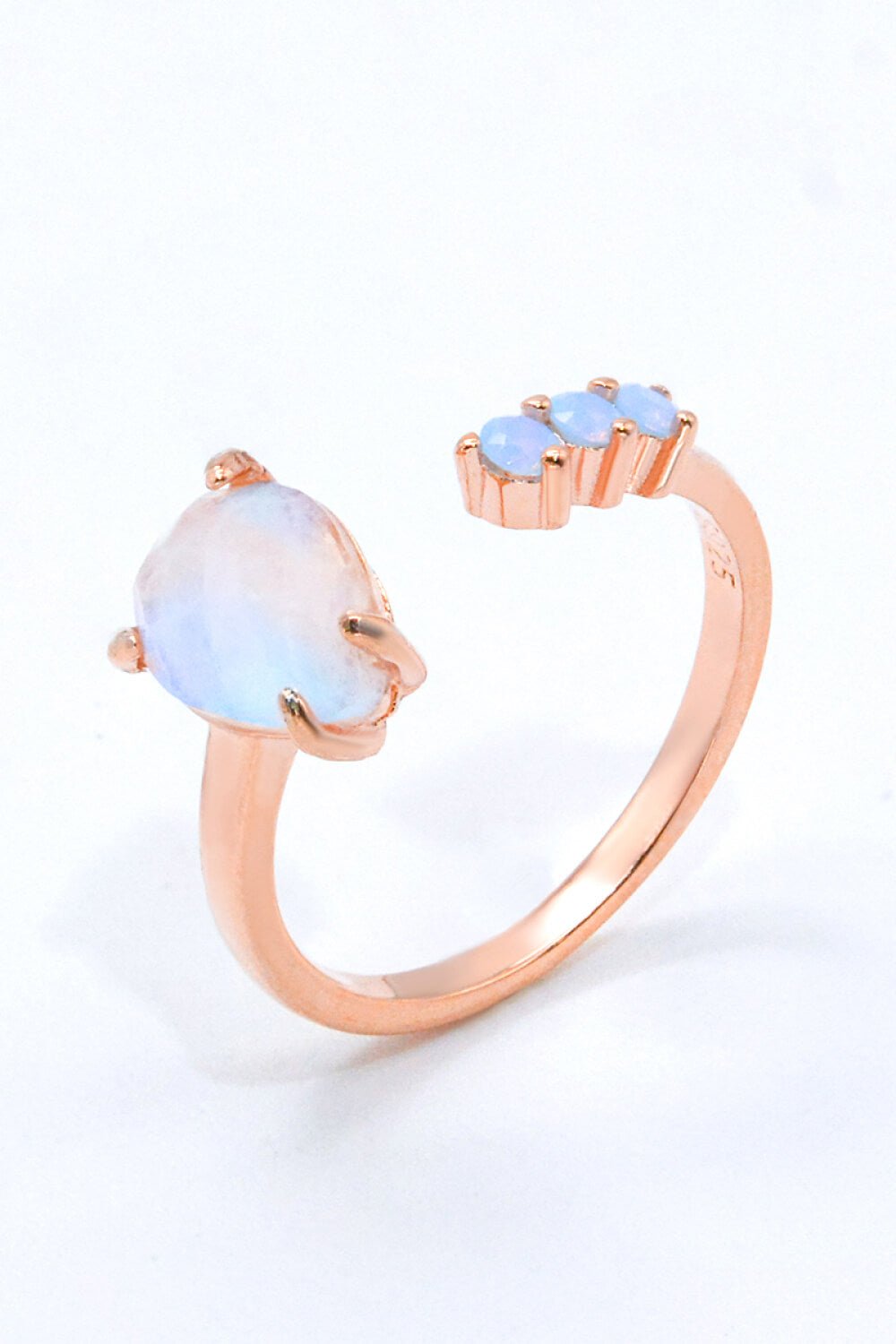 18K Rose Gold-Plated Moonstone Open Ring - Loulou Boutique