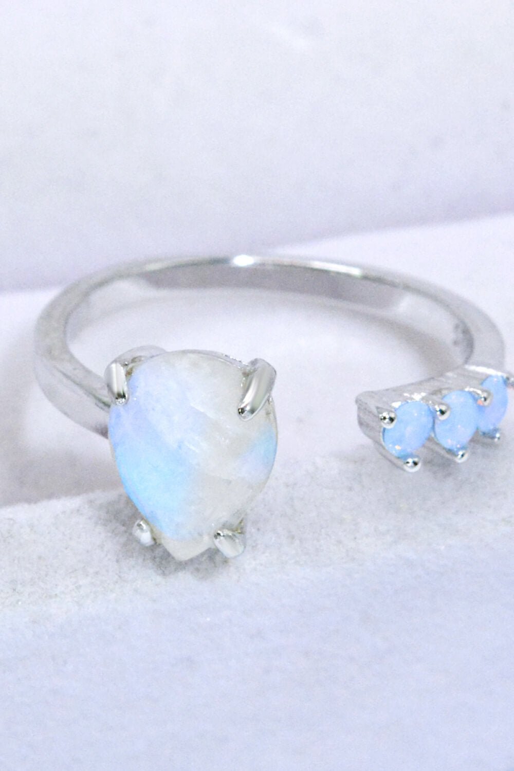 18K Rose Gold-Plated Moonstone Open Ring - Loulou Boutique
