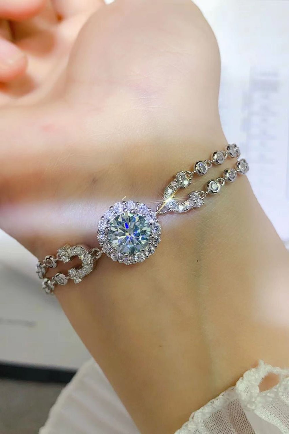 2 Carat Moissanite Double-Layered Bracelet - Loulou Boutique