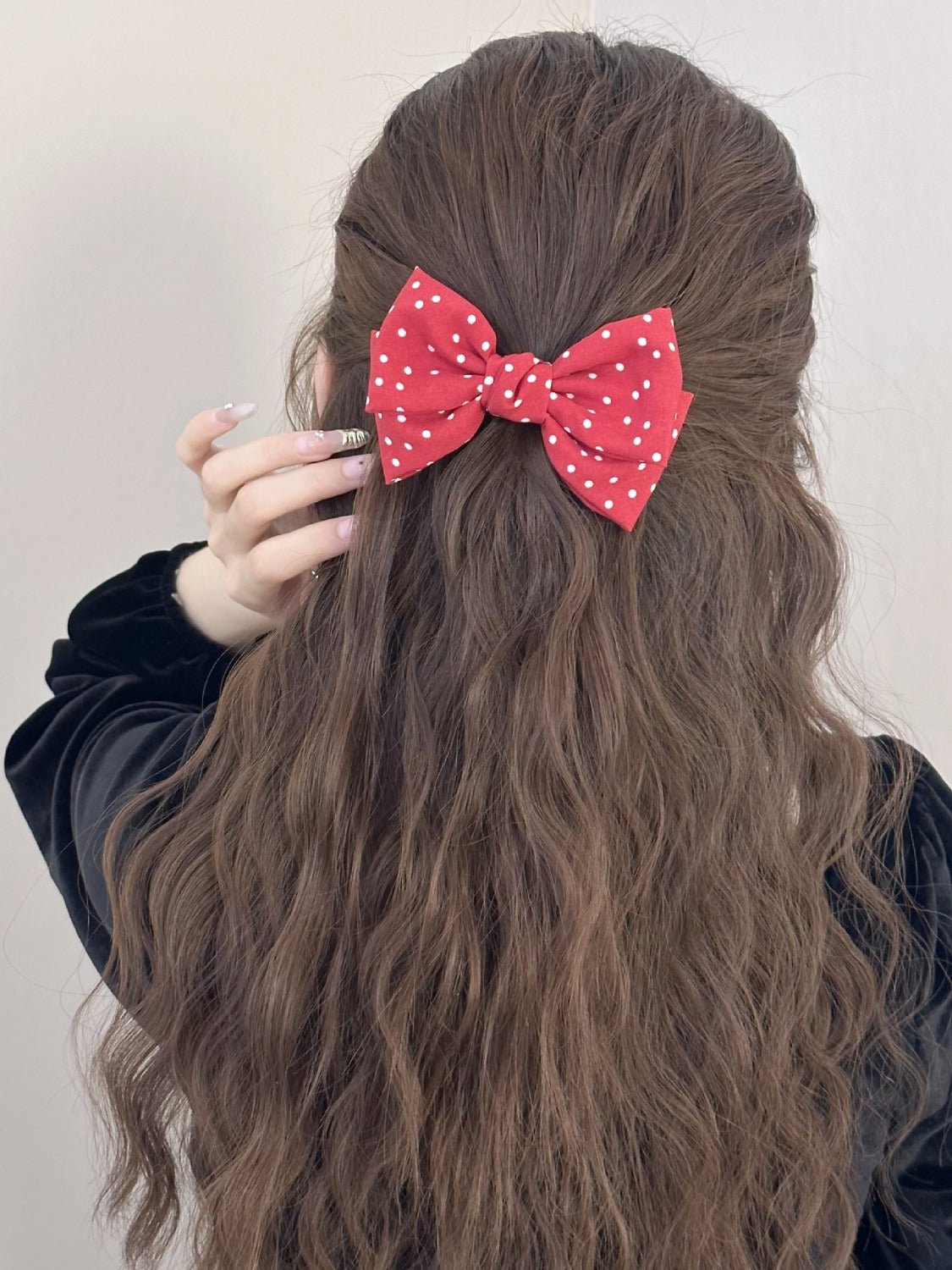 2 - Piece Polka Dot Bow Hair Clip - Loulou Boutique