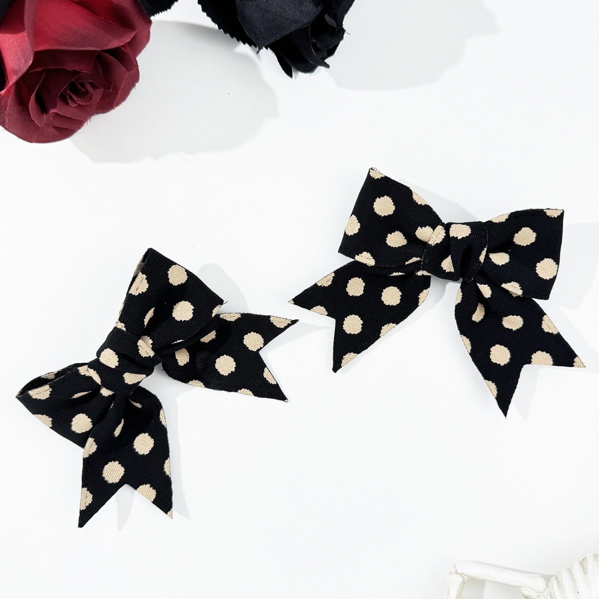 2 - Piece Polka Dot Bow Hair Clip - Loulou Boutique