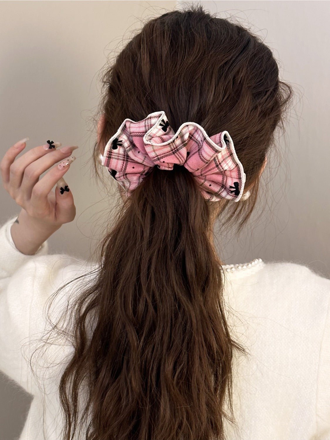 3 - Piece Plaid Contrast Elastic Hair Scrunchy - Loulou Boutique