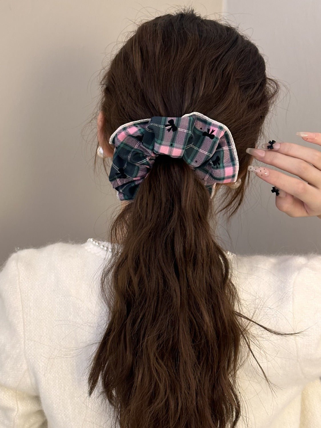 3 - Piece Plaid Contrast Elastic Hair Scrunchy - Loulou Boutique