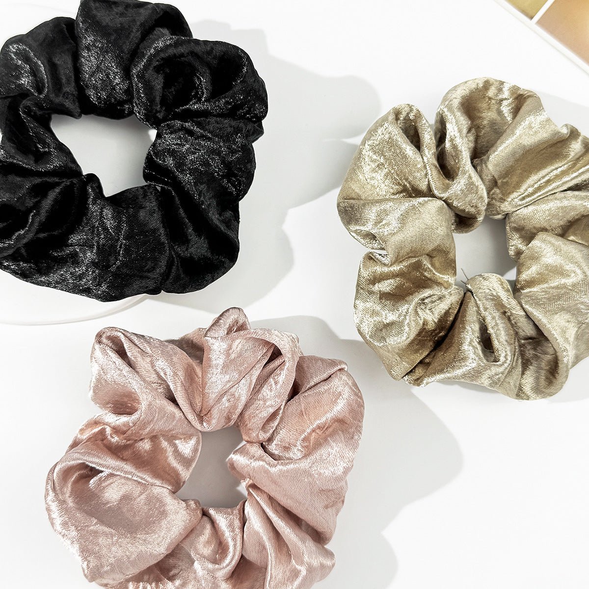 3 - Piece Polyester Elastic Hair Scrunchy - Loulou Boutique