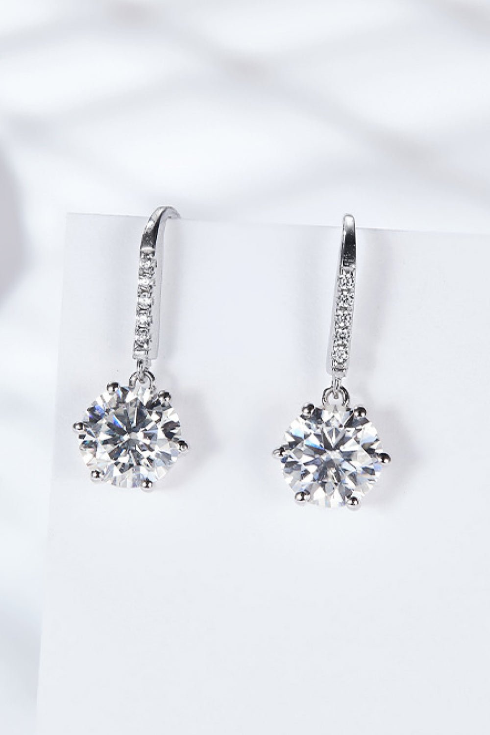 6-Prong Moissanite Drop Earrings - Loulou Boutique