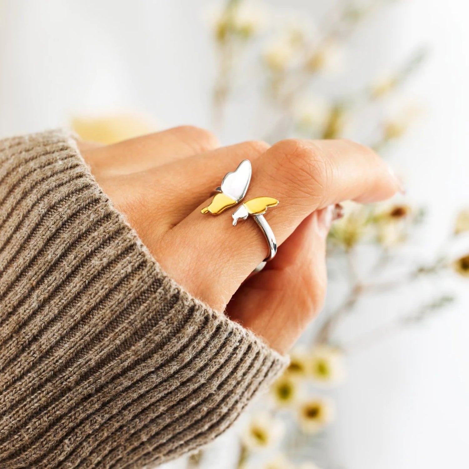 925 Sterling Silver Butterfly Ring - Loulou Boutique