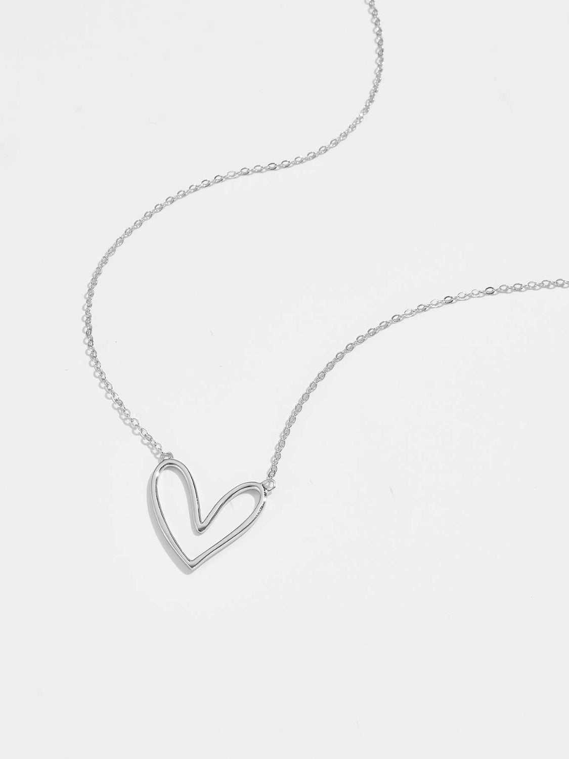 925 Sterling Silver Heart Pendant Necklace - Loulou Boutique