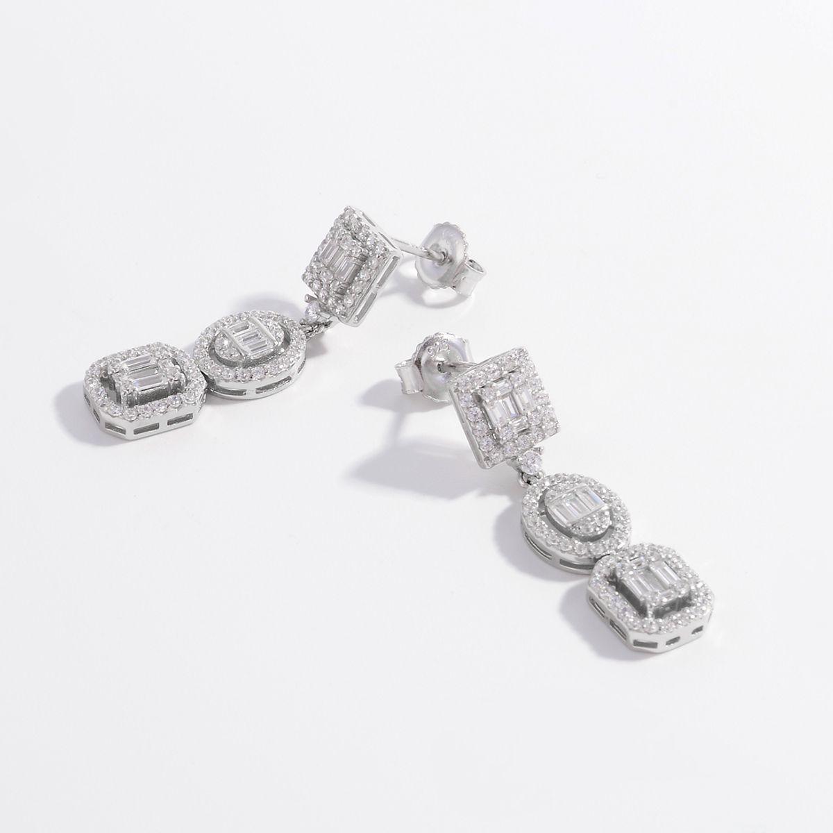 925 Sterling Silver Inlaid Zircon Earrings - Loulou Boutique