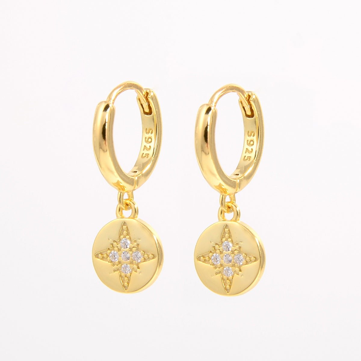 925 Sterling Silver Inlaid Zircon Earrings - Loulou Boutique