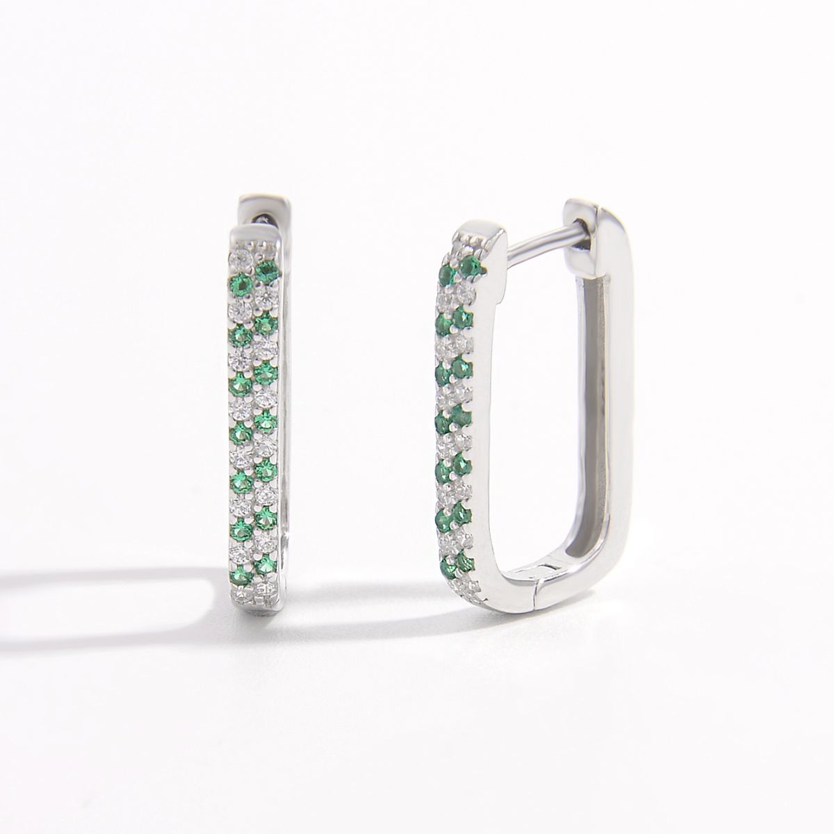 925 Sterling Silver Inlaid Zircon Earrings - Loulou Boutique