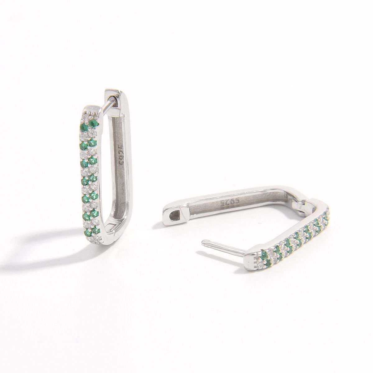 925 Sterling Silver Inlaid Zircon Earrings - Loulou Boutique