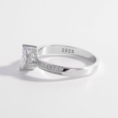 925 Sterling Silver Inlaid Zircon Ring - Loulou Boutique