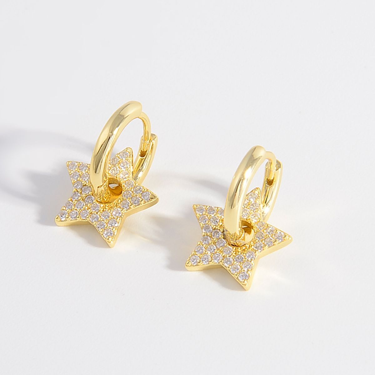 925 Sterling Silver Zircon Star Earrings - Loulou Boutique