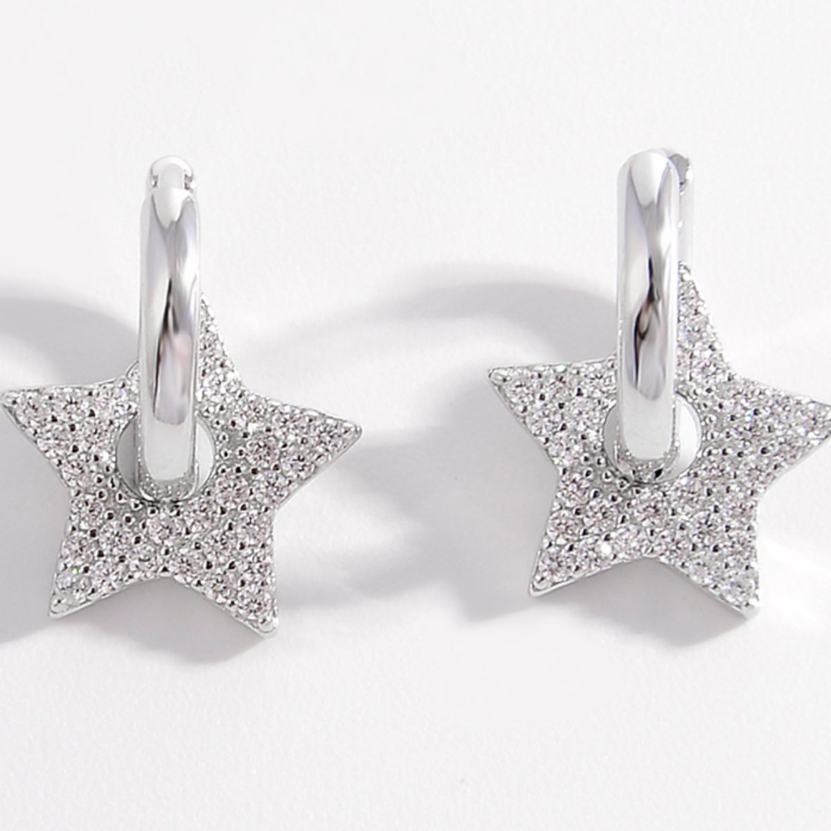 925 Sterling Silver Zircon Star Earrings - Loulou Boutique