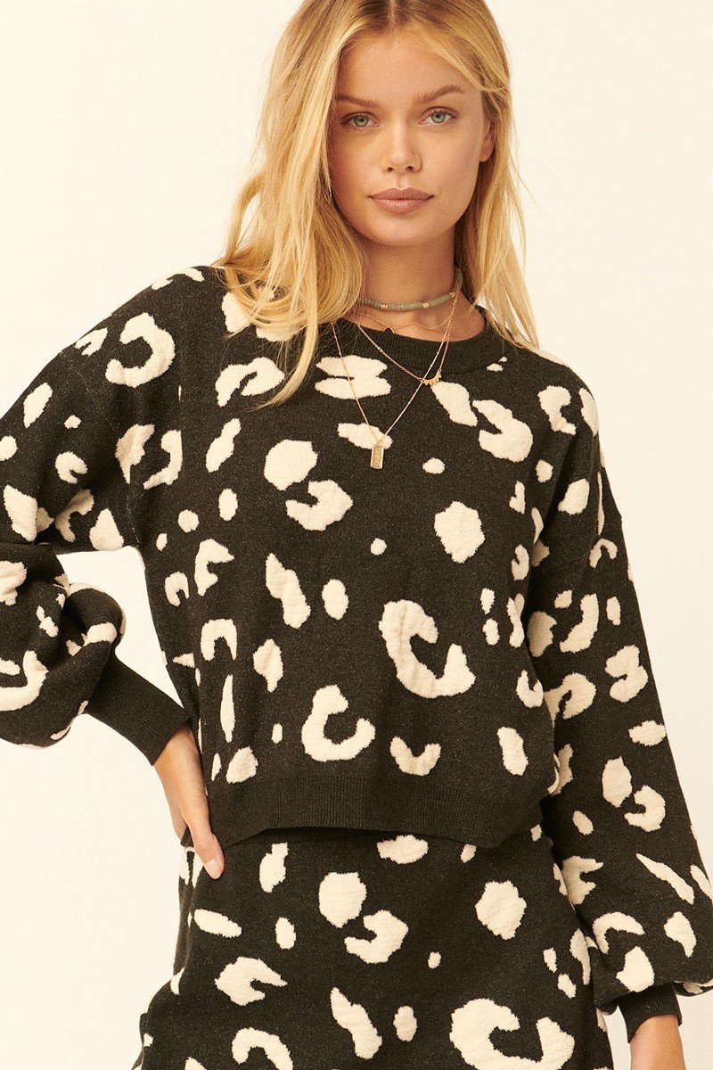 A Leopard Print Pullover Sweater - Loulou Boutique