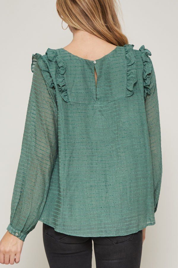 A Semi - sheer Striped Woven Top - Loulou Boutique