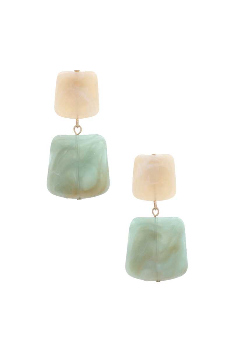 Acetate Resin Square Drop Earring - Loulou Boutique