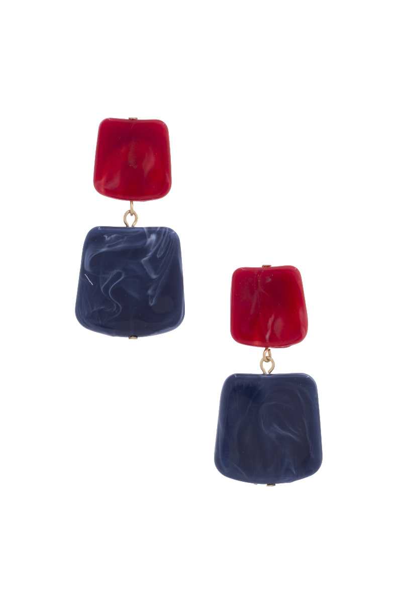 Acetate Resin Square Drop Earring - Loulou Boutique