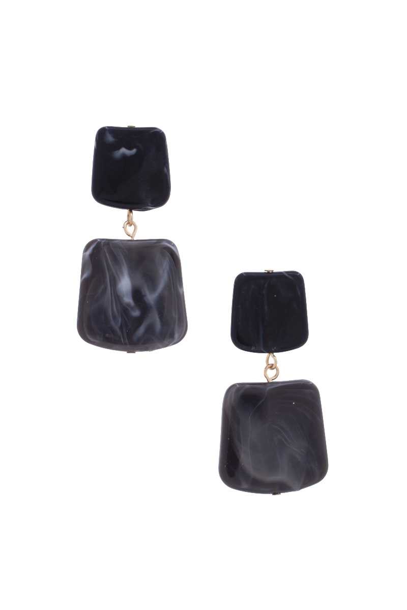 Acetate Resin Square Drop Earring - Loulou Boutique