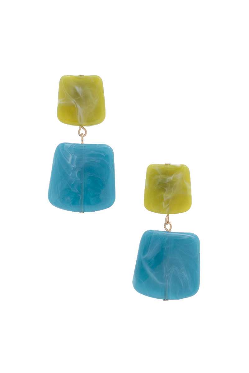 Acetate Resin Square Drop Earring - Loulou Boutique