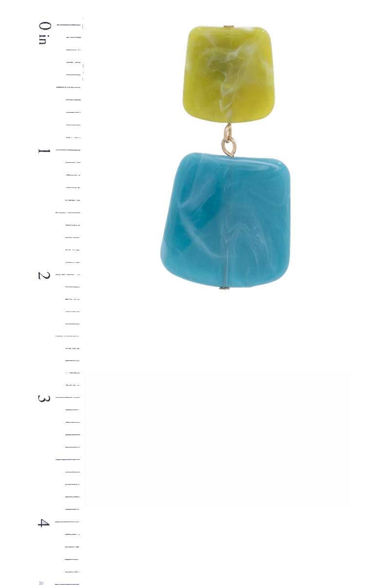 Acetate Resin Square Drop Earring - Loulou Boutique