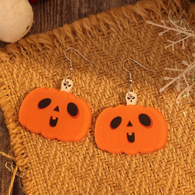 Acrylic Alloy Pumpkin Shape Earrings - Loulou Boutique