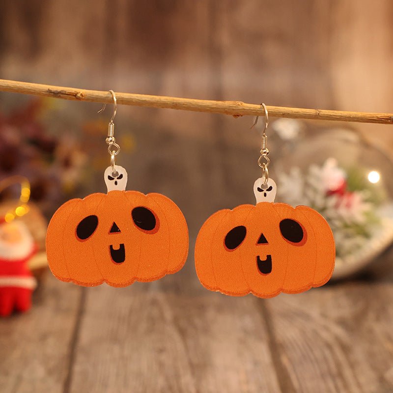 Acrylic Alloy Pumpkin Shape Earrings - Loulou Boutique