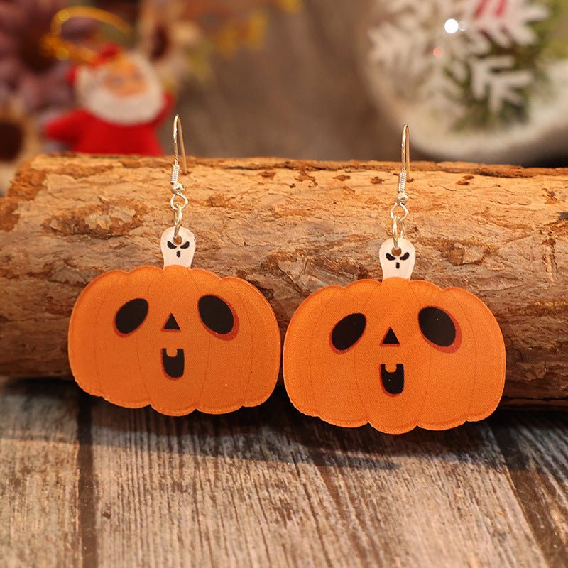 Acrylic Alloy Pumpkin Shape Earrings - Loulou Boutique