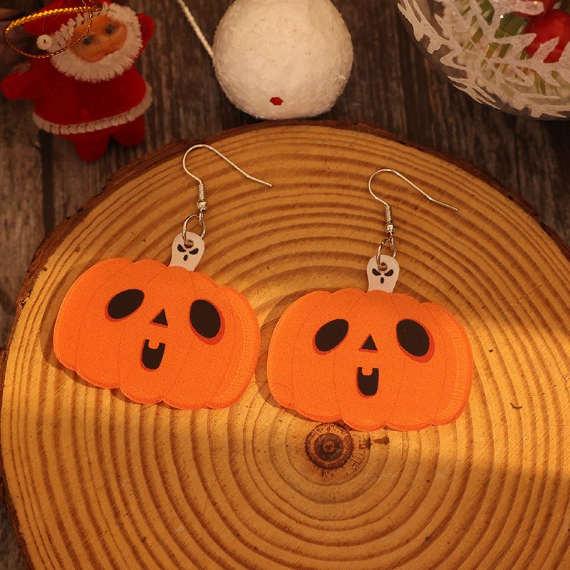 Acrylic Alloy Pumpkin Shape Earrings - Loulou Boutique