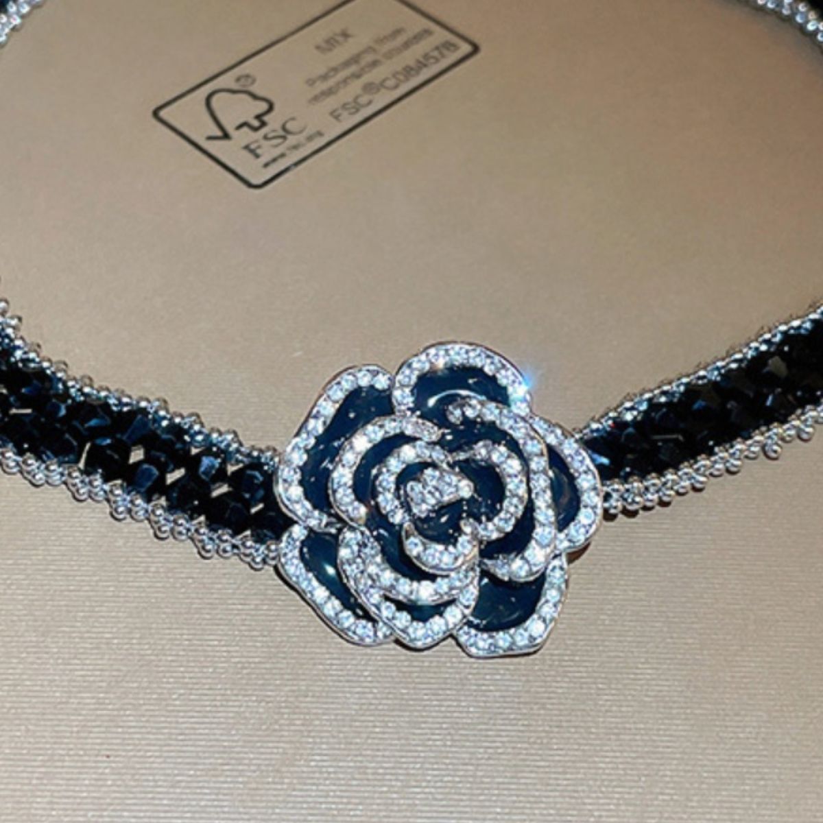 Alloy Crystal Rose Necklace - Loulou Boutique