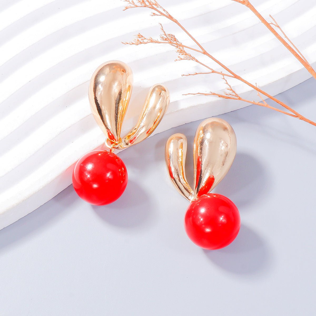 Alloy Drip Oil Bunny Earrings - Loulou Boutique