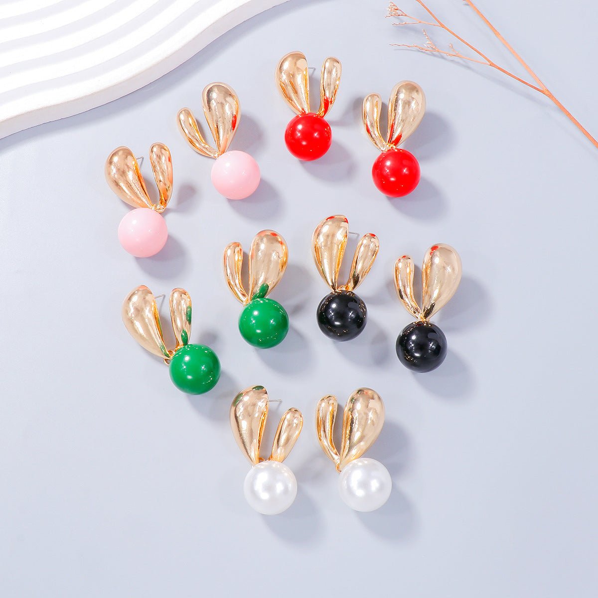 Alloy Drip Oil Bunny Earrings - Loulou Boutique