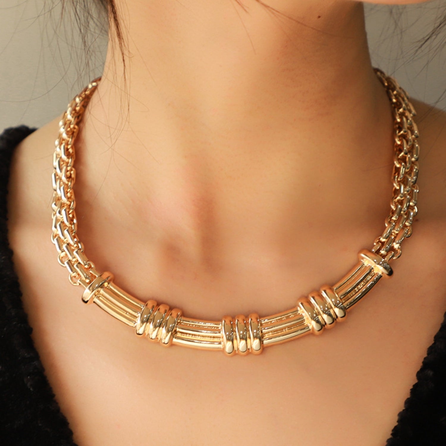 Alloy Iron Chain Necklace - Loulou Boutique