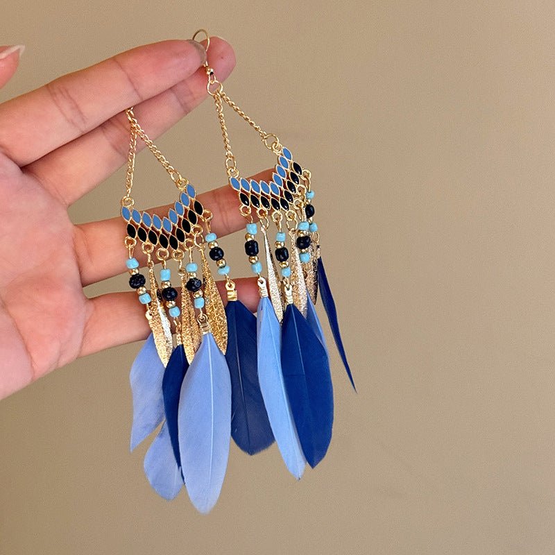 Alloy Rice Bead Dangle Earrings - Loulou Boutique