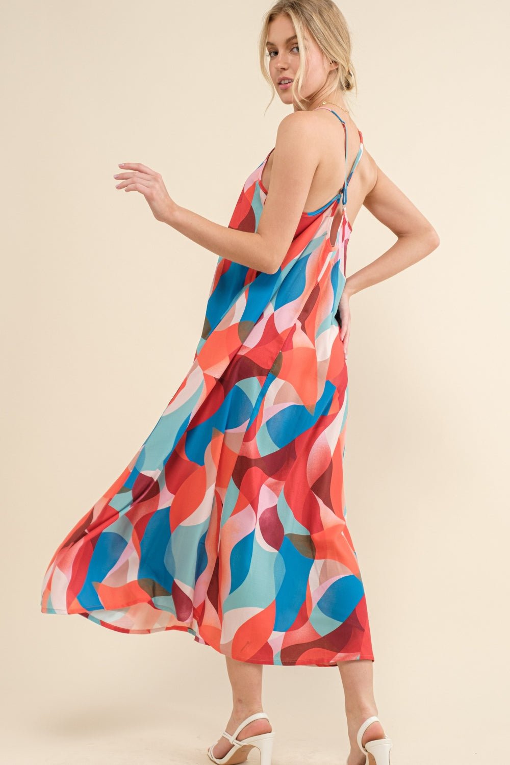 And the Why Printed Crisscross Back Cami Dress - Loulou Boutique