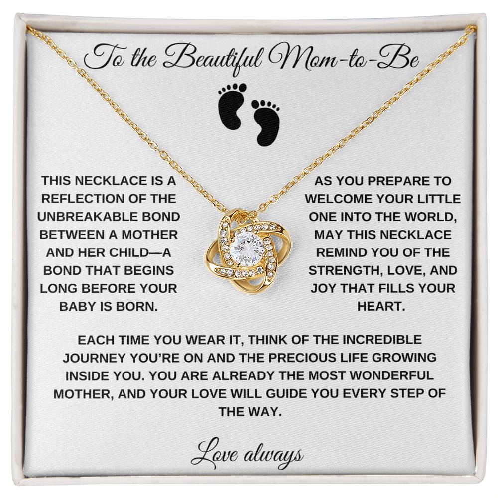 To the Beautiful Mom-to-Be Custom Love Knot Necklace