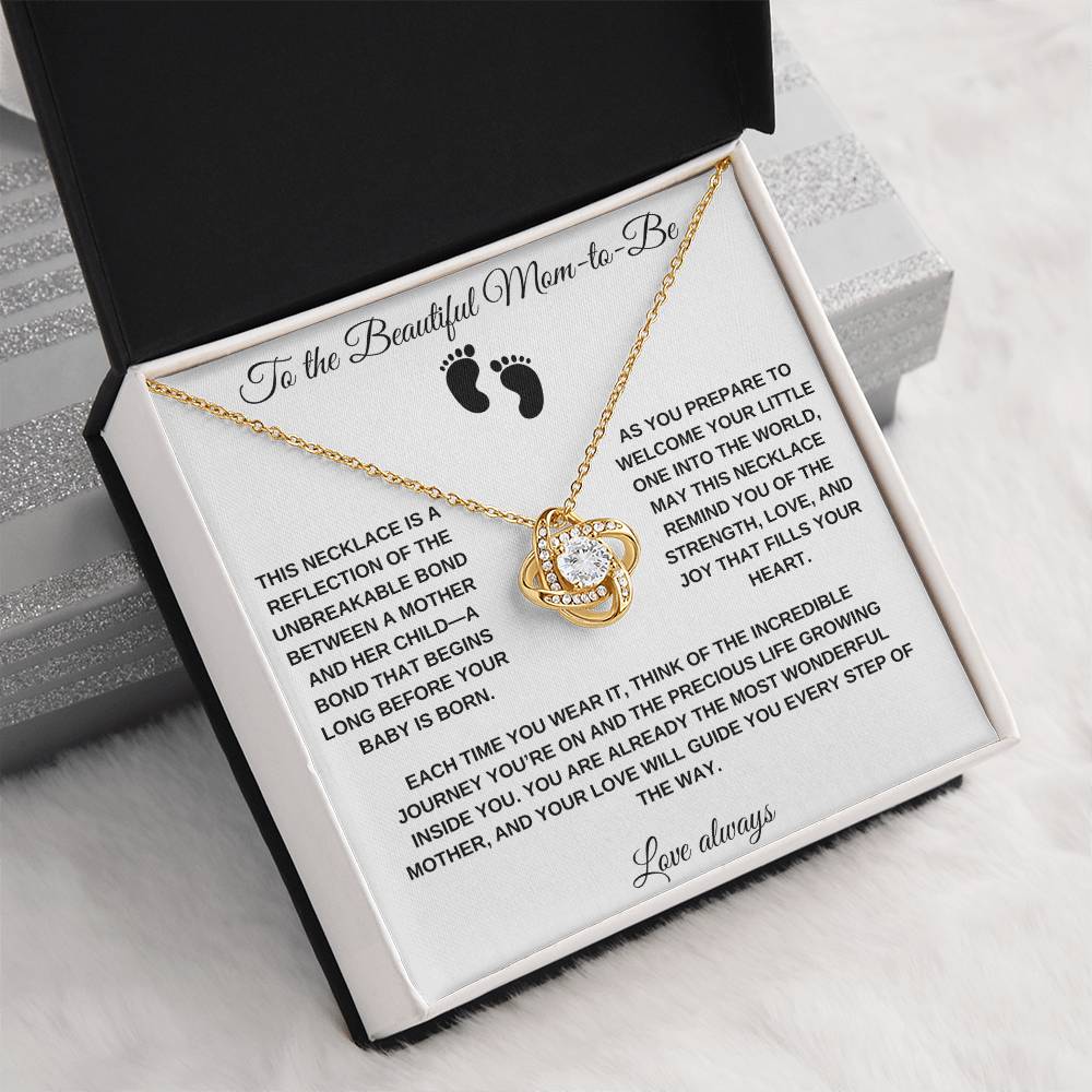 To the Beautiful Mom-to-Be Custom Love Knot Necklace